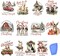 24 Sheets Vintage Christmas Rub On Transfers for Crafts (Cottage farm Christmas) 3 x 3 inches